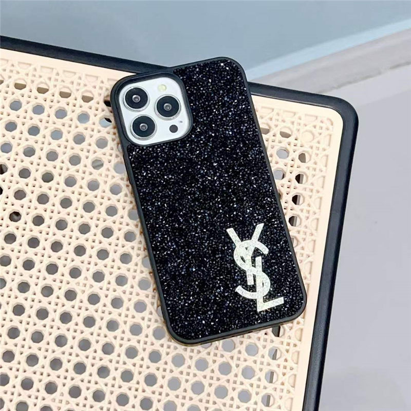 YSL iphone15/15pro ケース キラキラ サン ローラン iphone14/14pro ケース おしゃれ iphone13/12 ケース ブランド レディース iphone ケース 韓国 流行り
