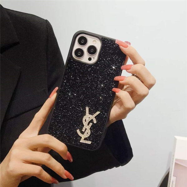 YSL iphone15/15pro ケース キラキラ サン ローラン iphone14/14pro ケース おしゃれ iphone13/12 ケース ブランド レディース iphone ケース 韓国 流行り