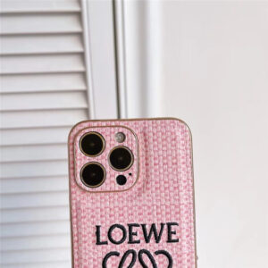 ロエベ iphone15 ケース LOEWE iphone15pro/14 ケース 大人 可愛い ブランド iphone14promax ケース ピンク ハート 刺繡風 アイフォン13/13プロ カバー人気 女子