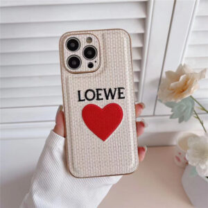 ロエベ iphone15 ケース LOEWE iphone15pro/14 ケース 大人 可愛い ブランド iphone14promax ケース ピンク ハート 刺繡風 アイフォン13/13プロ カバー人気 女子