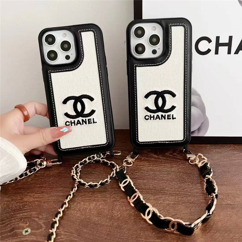 シャネル iphone15 ケース ショルダー chanel風 iphone15promax/14proケース 可愛い シンプル 刺繍スマホケース ブランド iphone13/12 ケース チェーン