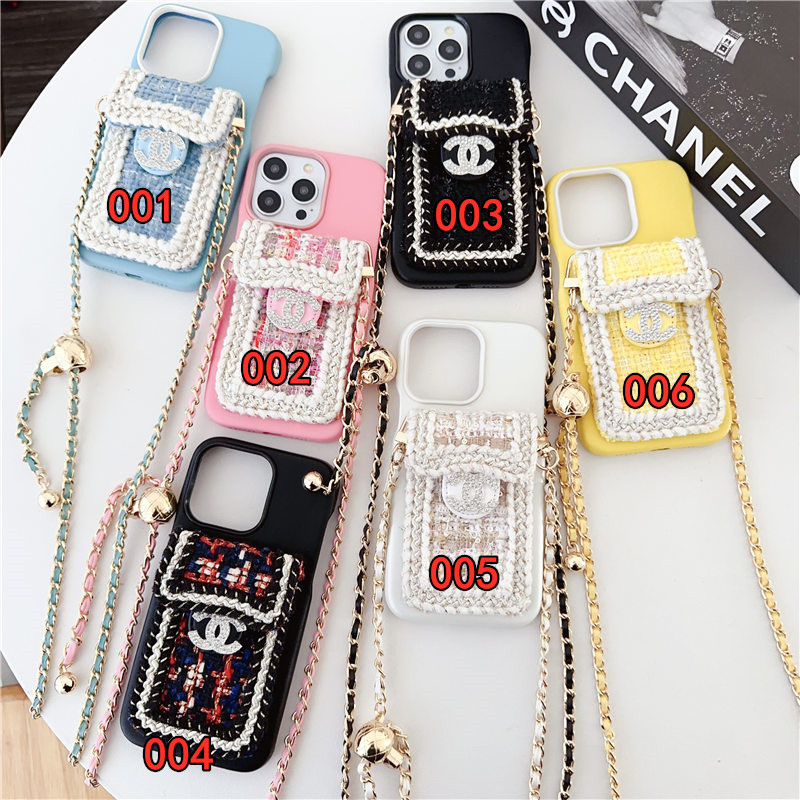 シャネル iphone16/16pro/15/15promax ケース ショルダー 人気  