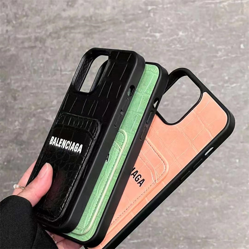 balenciaga iphone15 ケース クロコダイル柄 バレンシアガ 携帯ケース iphone15pro/14pro カード 収納 おしゃれ アイフォン13/12 カバー お揃い