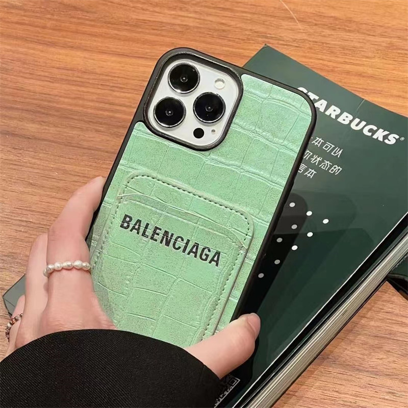 balenciaga iphone15 ケース クロコダイル柄 バレンシアガ 携帯ケース iphone15pro/14pro カード 収納 おしゃれ アイフォン13/12 カバー お揃い