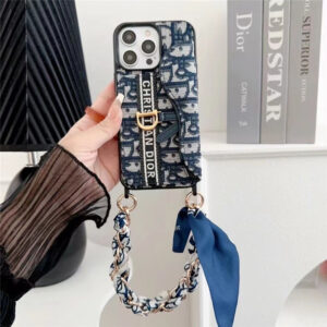 dior iphone ケース 15 ディオール サドル iphone15pro/14pro ケース 人気 女子 チェーン付き iphone13/12 ケース 背面収納 スマホケース かわいい 韓国