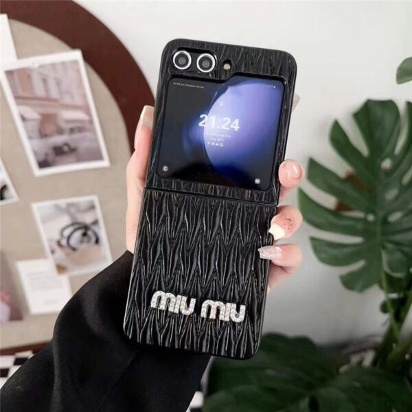 ミュウミュウ galaxy z flip4 ケース ハイ ブランド ギャラクシー 折りたたみ ケース miumiu galaxy z flip3/z flip5 ケース スマホケース ショルダー galaxy - 画像 (6)
