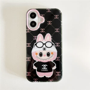 ハイブランド iphone16 ケース magsafe キャラクター ルイヴィトン iphone16pro/16plus ケース 可愛い labubu スマホケース ポップマート chanel風 iphone15/14/13 携帯 ケース おもしろ - 002