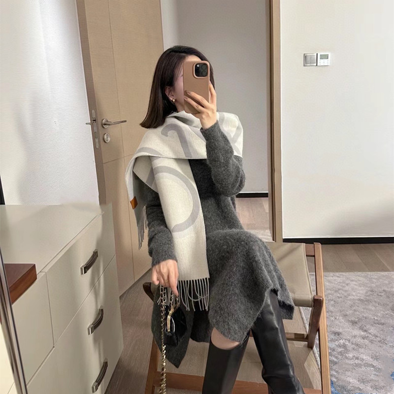 ハイ ブランド マフラー ロエベ マフラー レディース カシミヤ 