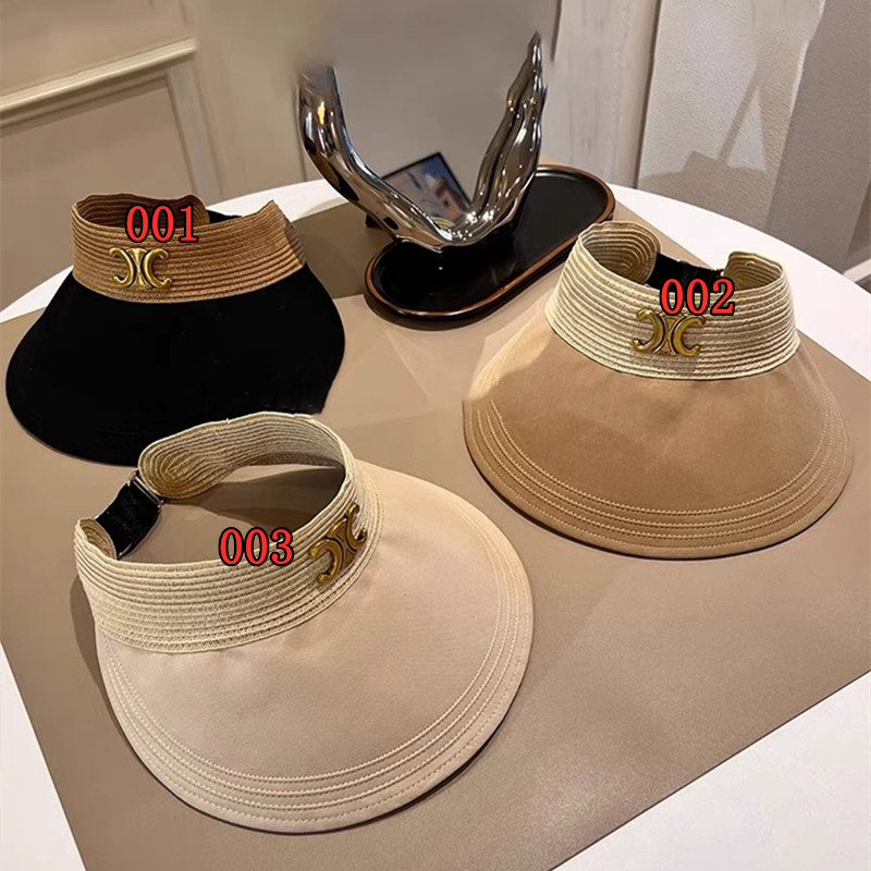 セリーヌ サンハット ハイブランド バイザー セリーヌ キャップ 日焼け止め つば 広 キャップ レディース 夏キャップ