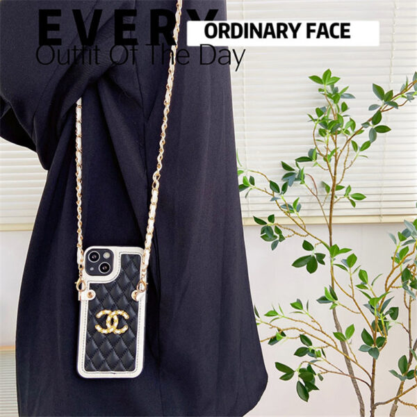 chanel 携帯 ケース ショルダー iphone16/16pro ケース ハイブランド 女子 シャネル iphone15/14 ケース 斜めがけ アイフォン13pro/12 ケース 大人 可愛い ブランド - 画像 (2)