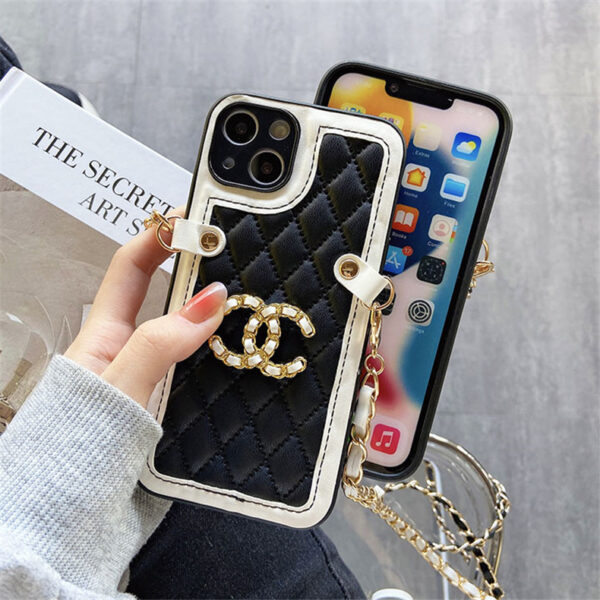 chanel 携帯 ケース ショルダー iphone16/16pro ケース ハイブランド 女子 シャネル iphone15/14 ケース 斜めがけ アイフォン13pro/12 ケース 大人 可愛い ブランド - 画像 (4)