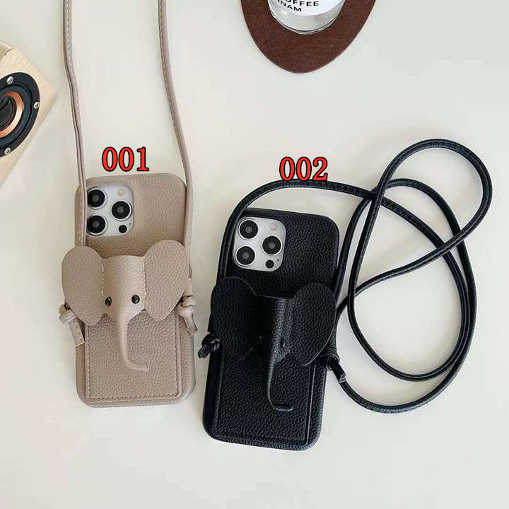 ロエベ 象 iphone16/16pro ケース スマホ ショルダー ブランド ロエベ スマホケース 可愛い 韓国 loewe風 iphone15/14 ケース 女子 人気 iphone ケース カード 収納