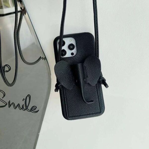 ロエベ 象 iphone16/16pro ケース スマホ ショルダー ブランド ロエベ スマホケース 可愛い 韓国 loewe風 iphone15/14 ケース 女子 人気 iphone ケース カード 収納 - 画像 (6)