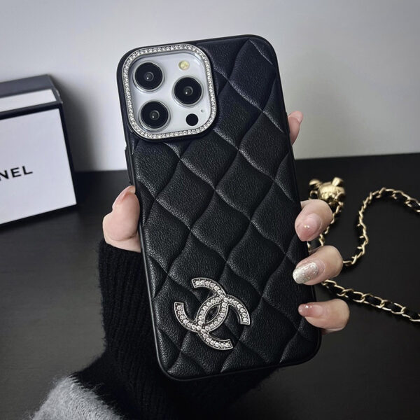 人気 iphone ケース 女子 シャネル iphone16/16pro ケース ストーンデコ chanel iphone15promax ケース 可愛い ブランド アイフォン14/13 ケース 必ず届く - 画像 (2)