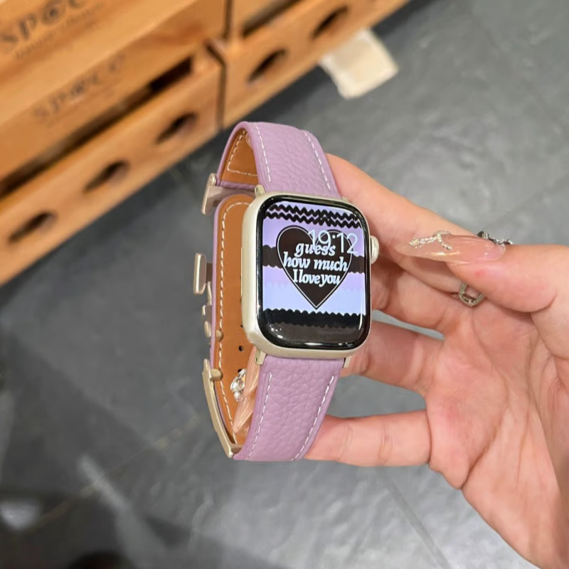 2795 レア Apple Watch エルメス アネモネ 紫 レザーバンド ビジネス 