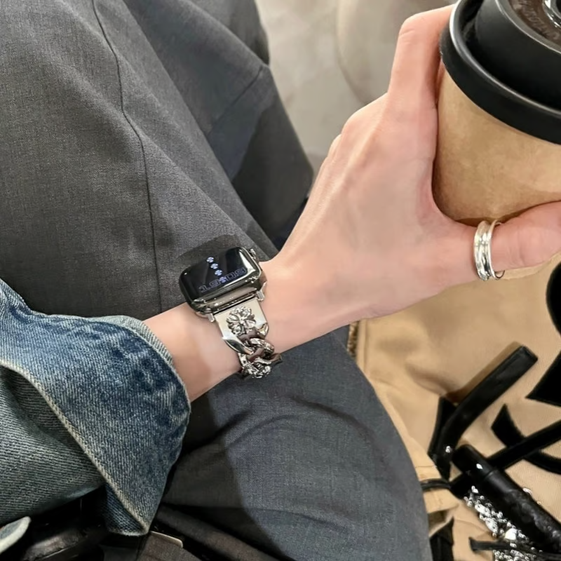 アップル ウォッチ バンド クロム ハーツ apple watch チェーン ベルト Series10 アップル ウォッチ ブレスレット apple watch バンド おしゃれ ブランド