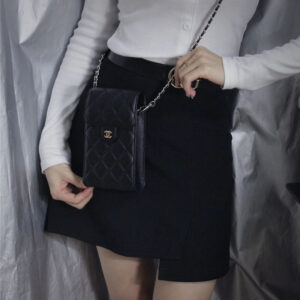 シャネル 斜 めがけ ミニ スマホショルダー ブランド スマホ 2台持ち スマホポシェット chanel ミニショルダーバッグ ミニ マトラッセ