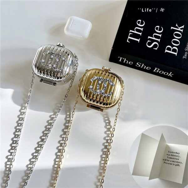 シャネル airpods4 ケース ショルダー ミラー付き airpods pro1/2 ケース ハイブランド chanel 小物 入れ エアポッツ ケース かわいい イヤホン の カバー - 画像 (4)