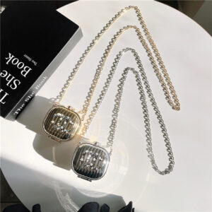 シャネル airpods4 ケース ショルダー ミラー付き airpods pro1/2 ケース ハイブランド chanel 小物 入れ エアポッツ ケース かわいい イヤホン の カバー