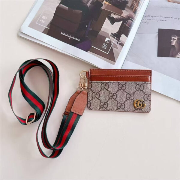 首 から かける カード ケース gucci カード ケース idカードホルダー 社員 証 ケース ハイ ブランド ネーム ホルダー おしゃれ - 画像 (5)