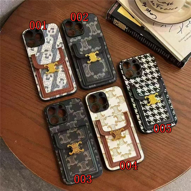 セリーヌ iphone17/17pro ケース カード収納 celine iphone17promax ケース 韓国 かわいい iphone16/16pro ケース ハイブランド iphone15/14 ケース 背面収納 おしゃれ