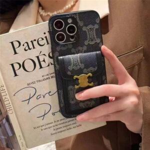 セリーヌ iphone17/17pro ケース カード収納 celine iphone17promax ケース 韓国 かわいい iphone16/16pro ケース ハイブランド iphone15/14 ケース 背面収納 おしゃれ