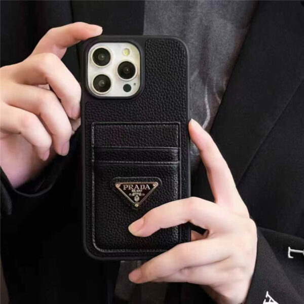プラダ iphoen17 ケース カード収納 prada アイフォ17pro/17promax ンケース ハイブランド コピー iphone16/16pro ケース おしゃれ ブランド iphone15/14 ケース 革 高級 - 画像 (2)