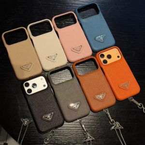 prada スマホケース iphone17 プラダ iphone17air/17promax ケース チェーン付き iphoen16/16pro ケース シンプル かわいい iphone15pro/14pro ケース おしゃれ ブランド iphone お 揃い ケース