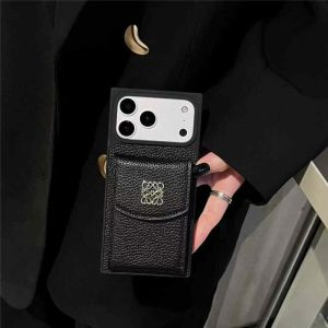 ロエベ アイホン ケース カード収納 iphone17pro/17promaxケース ブランド 人気 四角 iPhone16/16proケース 財布一体 loewe スマホケース おしゃれ 韓国