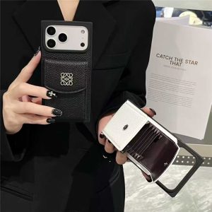 ロエベ アイホン ケース カード収納 iphone17pro/17promaxケース ブランド 人気 四角 iPhone16/16proケース 財布一体 loewe スマホケース おしゃれ 韓国