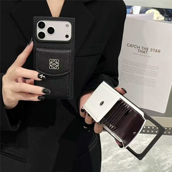 ロエベ アイホン ケース カード収納 iphone17pro/17promaxケース ブランド 人気 四角 iPhone16/16proケース 財布一体 loewe スマホケース おしゃれ 韓国