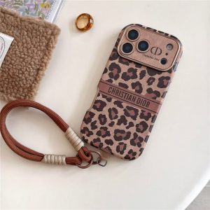 ヒョウ 柄 iphone ケース ハイブランド iphone17pro/17promaxケース 韓国 かわいい ディオール iphone16/16proケース ブラウン ヴィトン chanel スマホケース 人気 女子 - 001