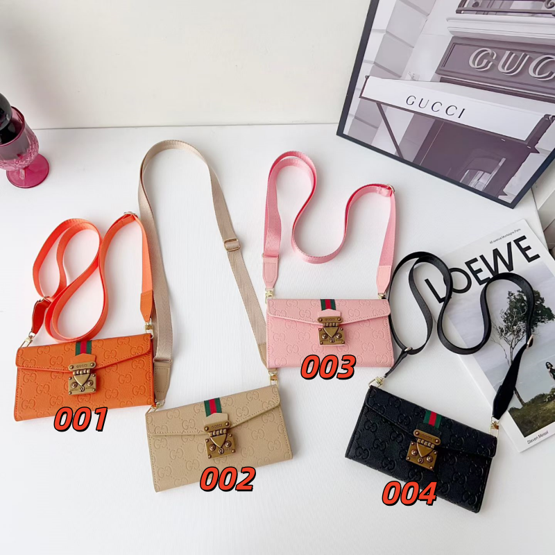 GUCCI iPhoneケース 手帳型 iphone17pro/17promax ケース 手帳型 グッチ スマホケース ショルダー ブランド iphone16/15 ケース カード入れ スマホケース 三 つ折り 使い勝手