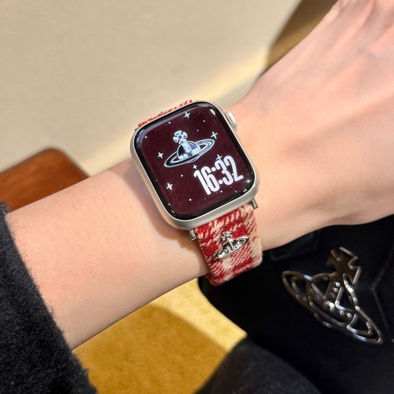 ヴィヴィアン アップル ウォッチ バンド 高級 ブランド apple watch バンド レディース Series11/10/9/8/SE3/Ultra3対応 コーデュロイ アップル ウォッチ ベルト 可愛い