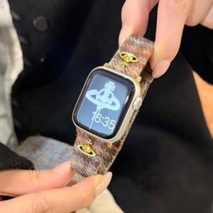 ヴィヴィアン アップル ウォッチ バンド 高級 ブランド apple watch バンド レディース Series11/10/9/8/SE3/Ultra3対応 コーデュロイ アップル ウォッチ ベルト 可愛い