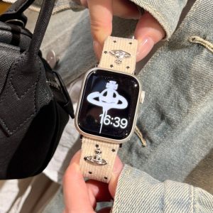 ヴィヴィアン アップル ウォッチ バンド 高級 ブランド apple watch バンド レディース Series11/10/9/8/SE3/Ultra3対応 コーデュロイ アップル ウォッチ ベルト 可愛い
