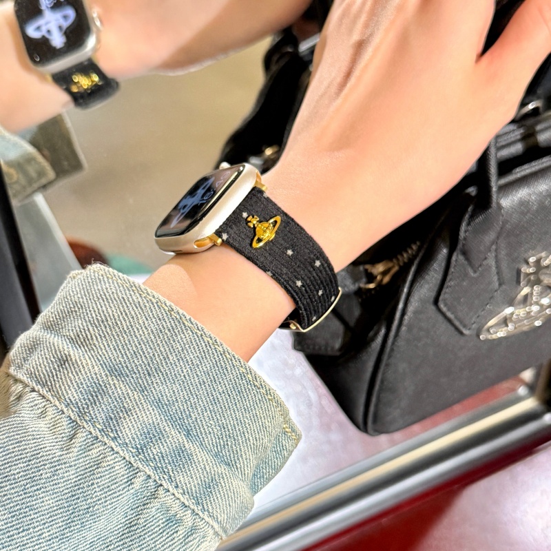 ヴィヴィアン アップル ウォッチ バンド 高級 ブランド apple watch バンド レディース Series11/10/9/8/SE3/Ultra3対応 コーデュロイ アップル ウォッチ ベルト 可愛い