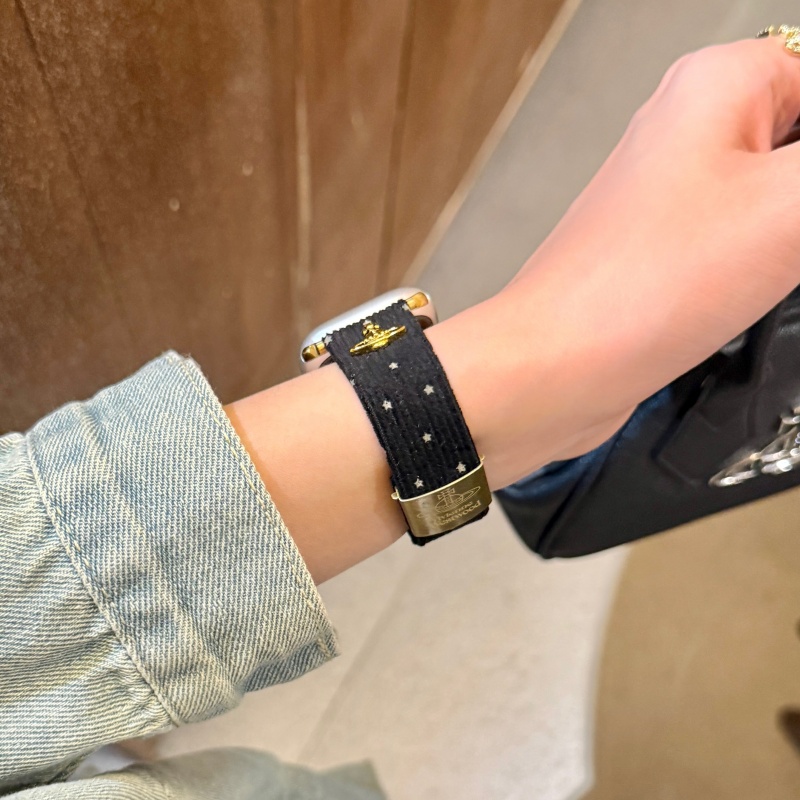 ヴィヴィアン アップル ウォッチ バンド 高級 ブランド apple watch バンド レディース Series11/10/9/8/SE3/Ultra3対応 コーデュロイ アップル ウォッチ ベルト 可愛い