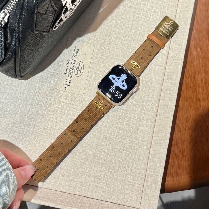 ヴィヴィアン アップル ウォッチ バンド 高級 ブランド apple watch バンド レディース Series11/10/9/8/SE3/Ultra3対応 コーデュロイ アップル ウォッチ ベルト 可愛い