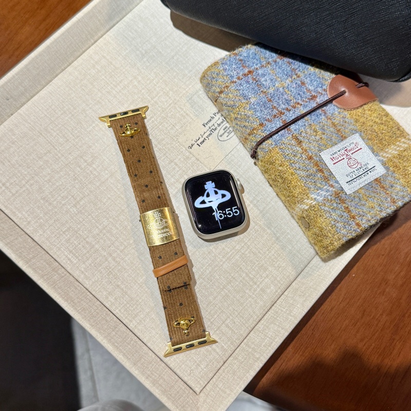 ヴィヴィアン アップル ウォッチ バンド 高級 ブランド apple watch バンド レディース Series11/10/9/8/SE3/Ultra3対応 コーデュロイ アップル ウォッチ ベルト 可愛い