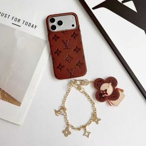 iphone ルイ ヴィトン ケース 新作 iphone17/17promax ケース ブランド おしゃれ ヴィトン風 iphone16/16pro ケース ヴィヴィエンヌ チャーム アイフォン15/14 保護カバー 可愛い お揃い