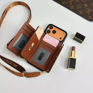 ルイ ヴィトン スマホ ショルダー ミラー付き iphone17/17proケース カード ケース 付き iphone16/15 背面手帳型ケース ヴィトン風