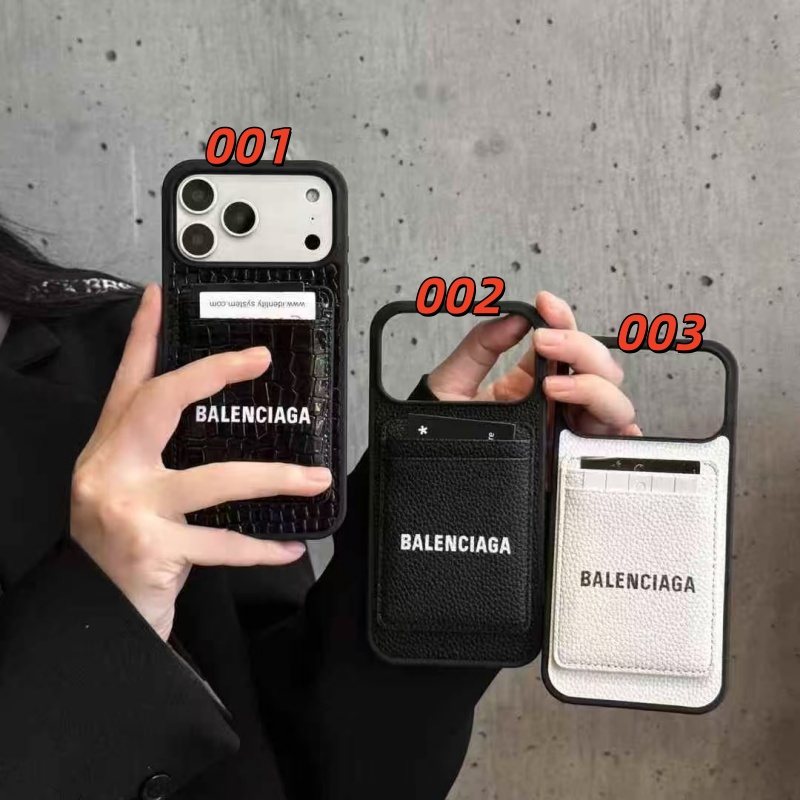 バレンシアガ iphone17/17pro ケース magsafe カード ケース付き iphone16/16proケース 人気 ブランド iphone15ptomax/14pro ケース カード収納