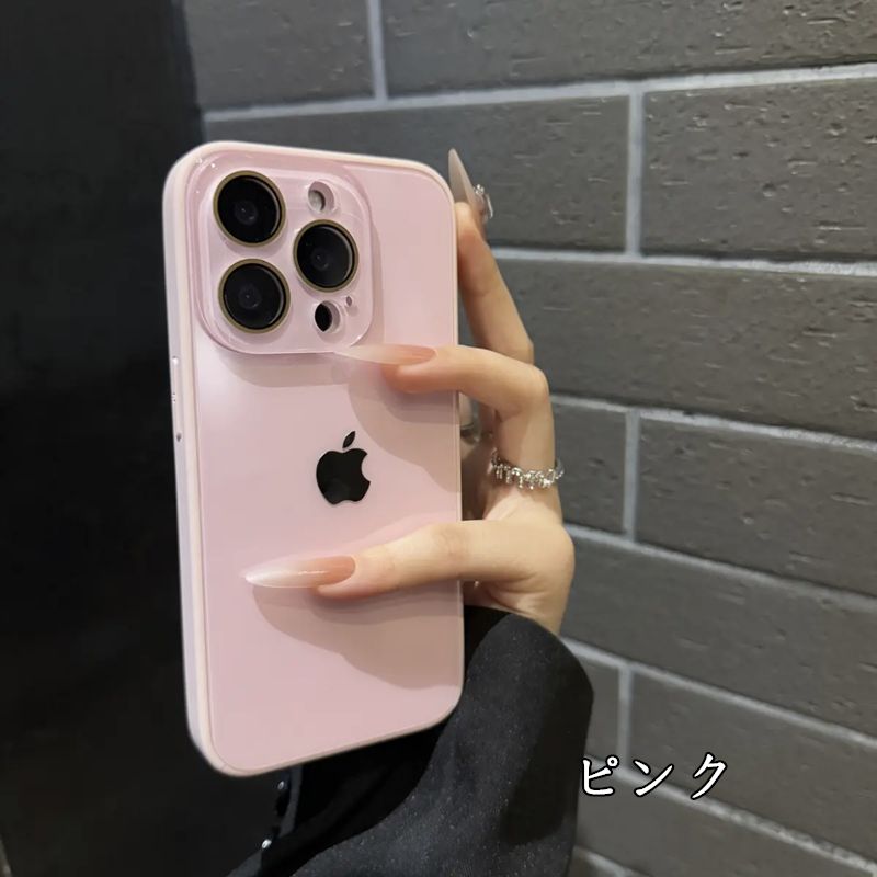 iphone ガラス ケース かわいい iphone17/17proケース 女子 人気 スマホケース 夏 っ ぽい iphone16/16pro/15promax ケース カメラ保護 iphone14/13ケース 黄ばまない