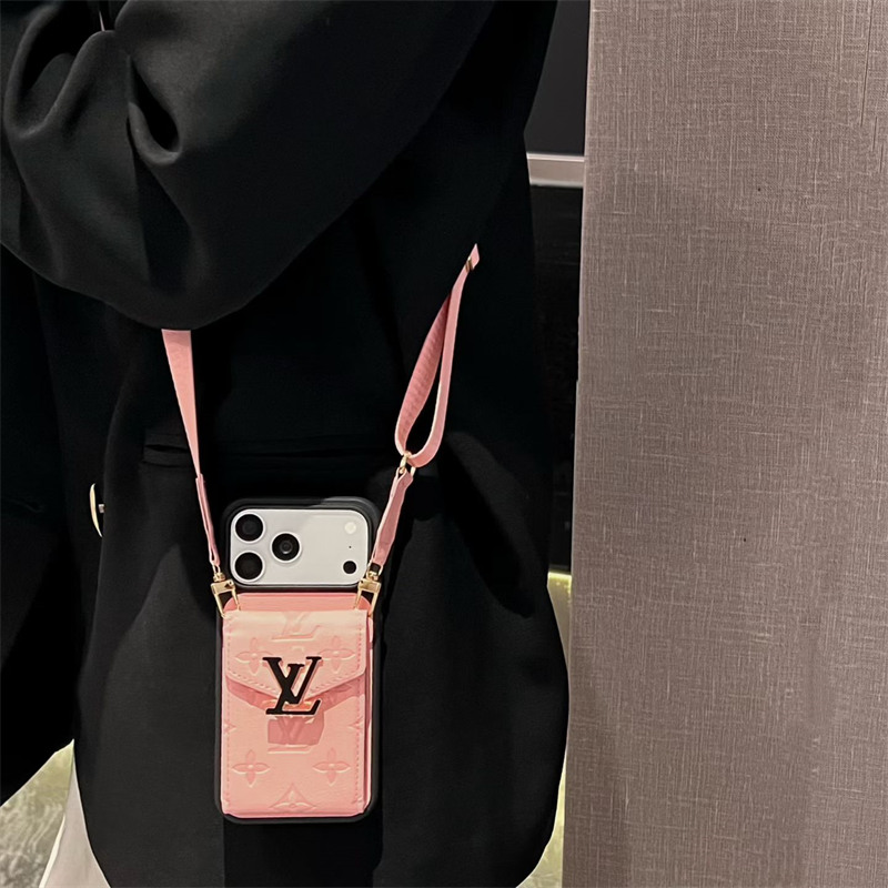 ヴィトン スマホ ショルダー iphone17/17proケース 斜めがけ iphone16/16promaxケース カード収納 背面 ルイヴィトン風 iphone15/14ケース レディース 型押し
