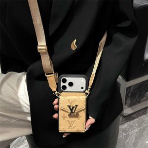 ヴィトン スマホ ショルダー iphone17/17proケース 斜めがけ iphone16/16promaxケース カード収納 背面 ルイヴィトン風 iphone15/14ケース レディース 型押し