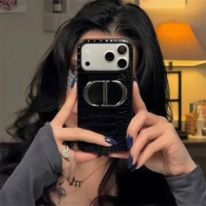 Alternative view of ミラー 付き iphone ケース dior アイフォン17 ケース ディオール iphone17pro/16pro ケース クロコ柄 人気 iphone ケース 女子 iphone17e/16e ケース 高級 iphone15promax/14pro ケース ハイブランド 安い